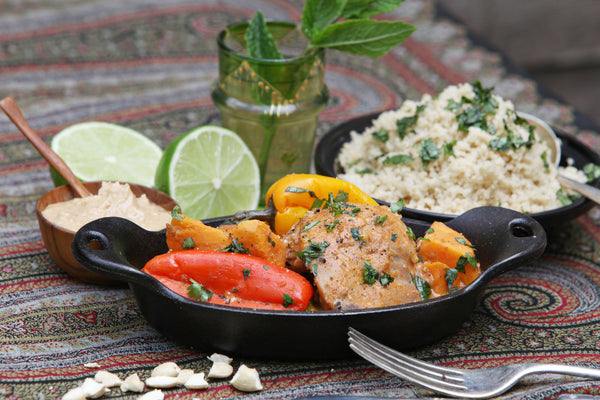 West African Fiery Chicken & Peanut Stew (with wholemeal couscous)