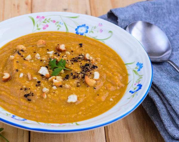 Ethiopian-Style Sweet Potato and Peanut Soup with Chilli & Lime